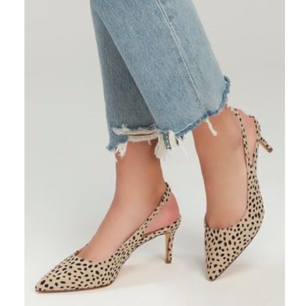 Lulus  black & white mid low heels